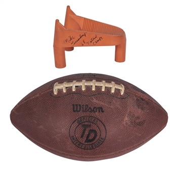 1968 Ohio State Game Used Football With Football Tee Signed & Inscribed by Mike Sensibaugh! (Letter of Provenance & Beckett LOA) (Mears)
